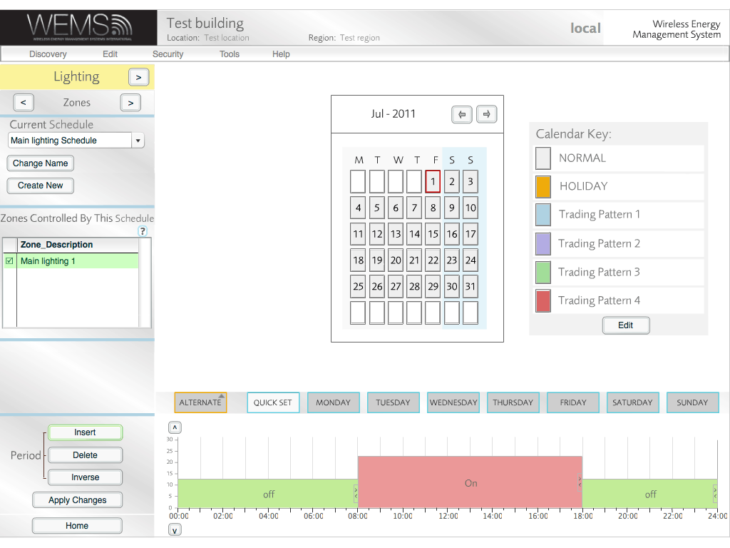 Create Lighting Schedule